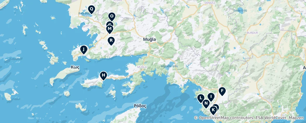 Mapa Ancient Sites and Historical Wonders