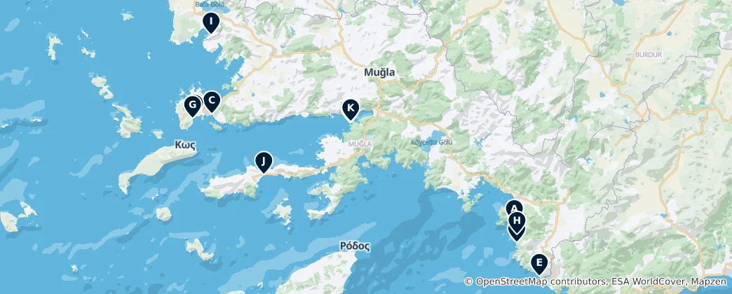 Mappa di Coastal Gems and Beaches