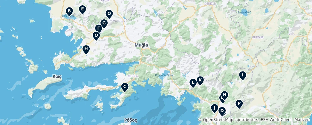 Mapa Turkey's Natural Wonders