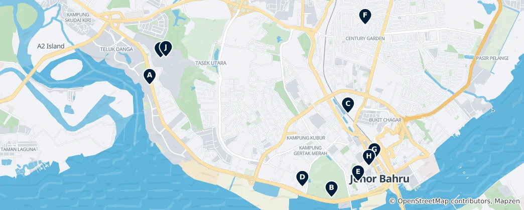 Mapa de BANDAR JOHOR BAHRU Unmissables