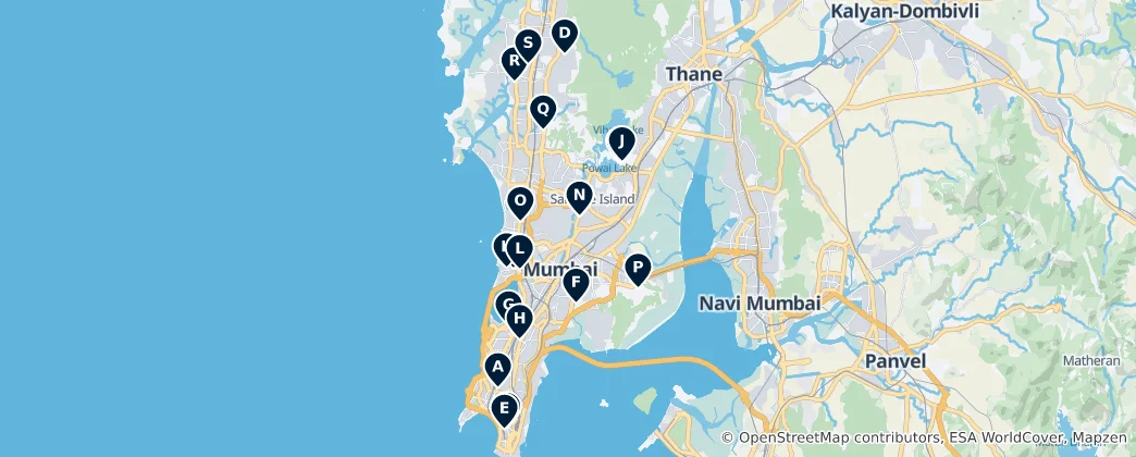 Mapa de Mumbai Cinemas & Theatres