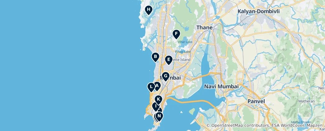 Karte von Mumbai Must-Sees