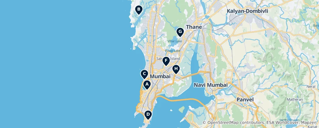 Karte von Mumbai's Sacred Sites