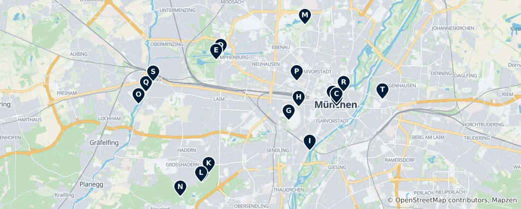 Mapa De Destacados del Patrimonio de Múnich