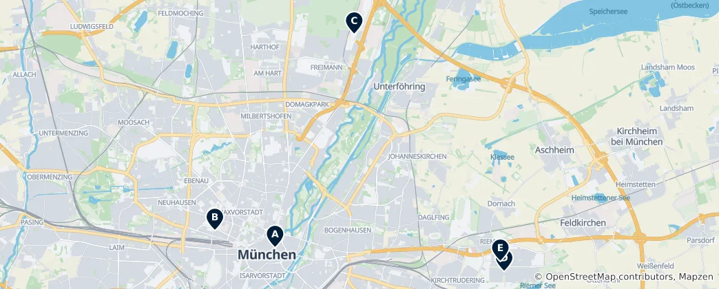Mapa De Munich Theatres & Arts