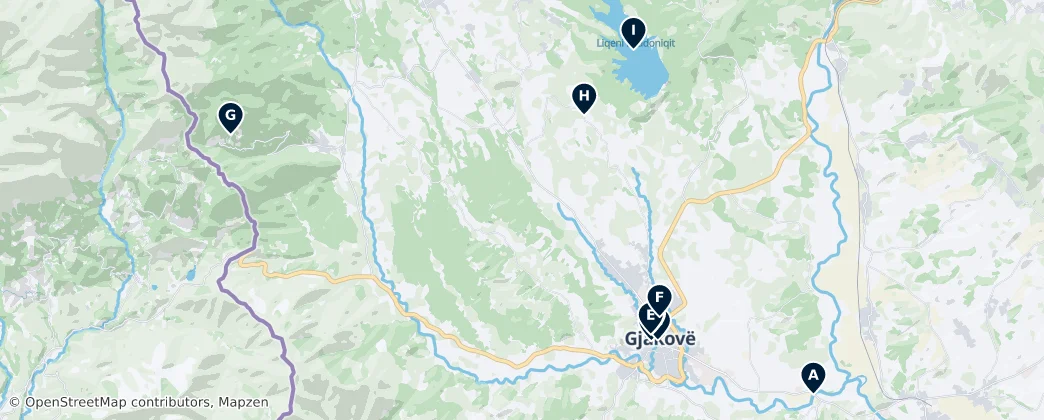Map of Municipality of Gjakova Must-Sees