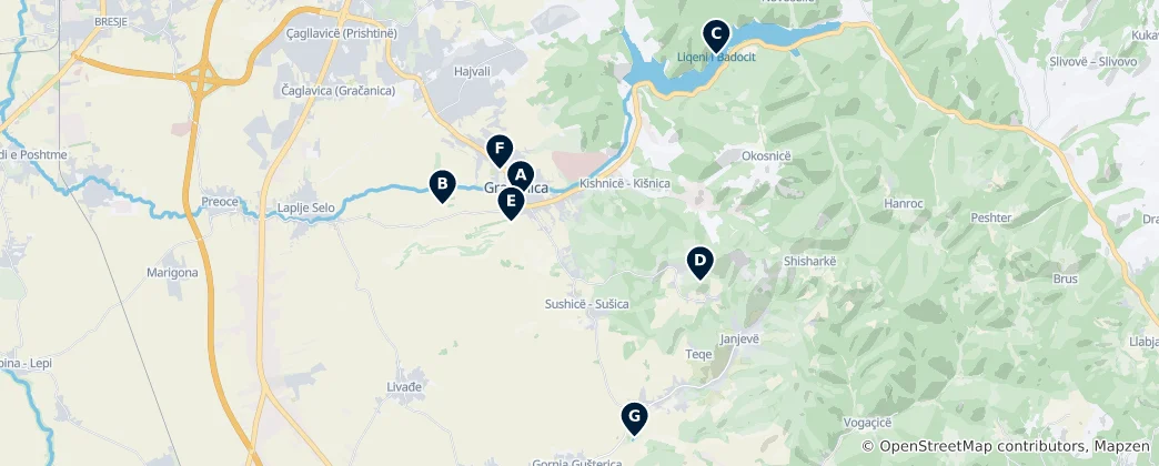 Mappa di Gračanica Essentials