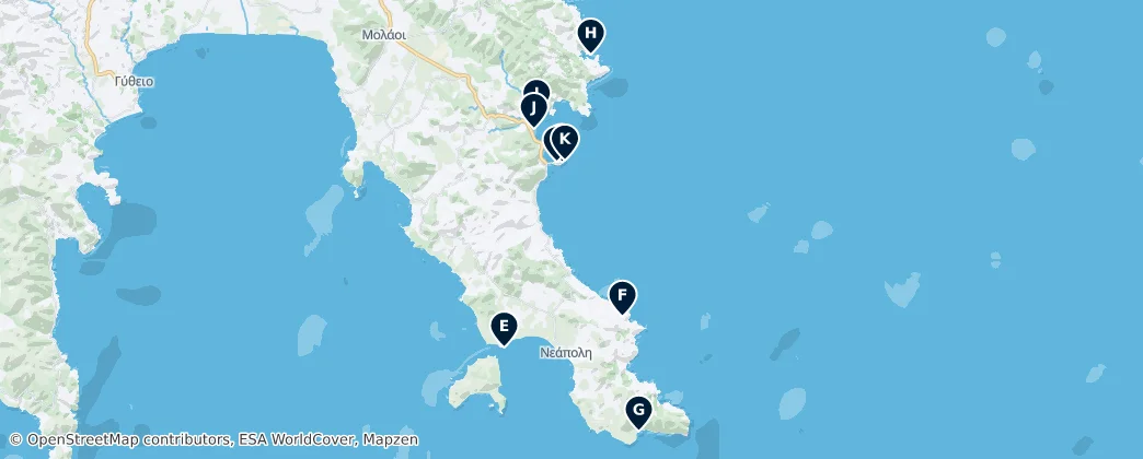 Mapa de Municipality of Monemvasia Essentials