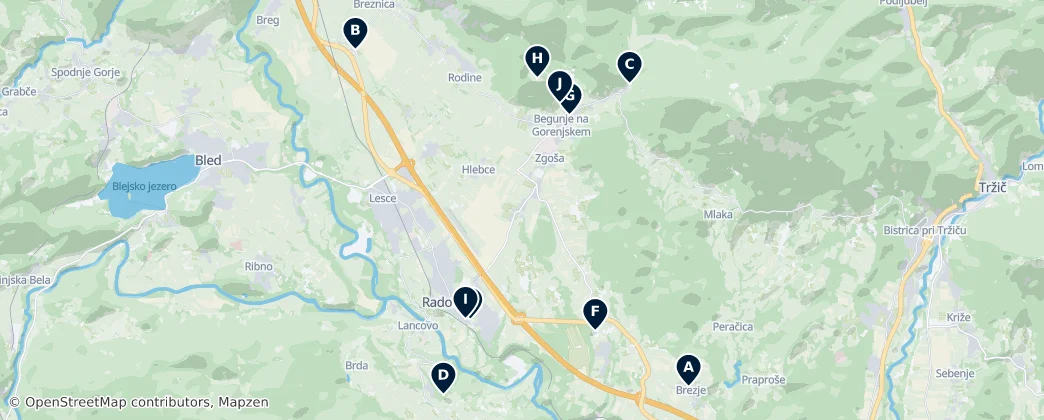Radovljica's Essential Gems Haritası