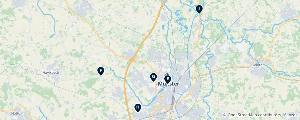 Mapa Münster Must-Sees