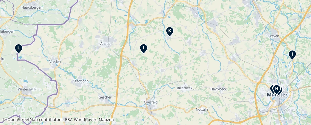 Heritage Sites in Münster Region Haritası