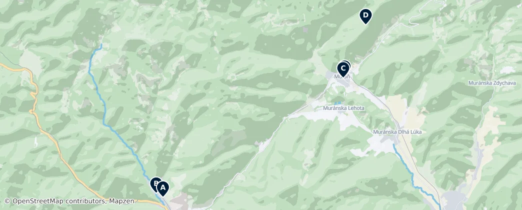 Cultural Heritage of Muráň & Tisovec — Map