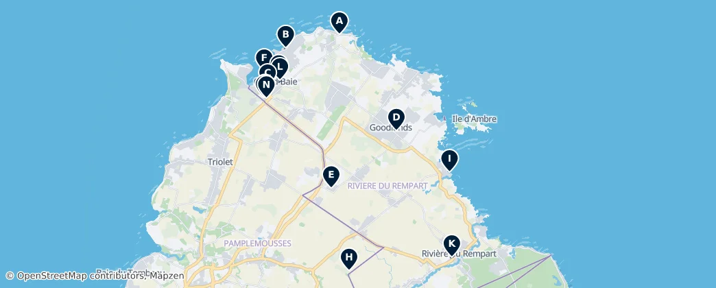 Rivière du Rempart Must-Sees — Map