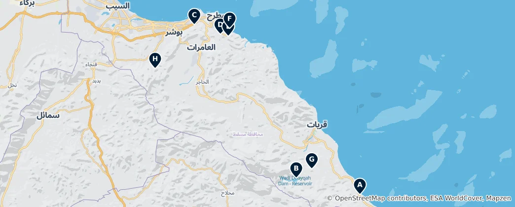 Mappa di Scenic Viewpoints in Muscat