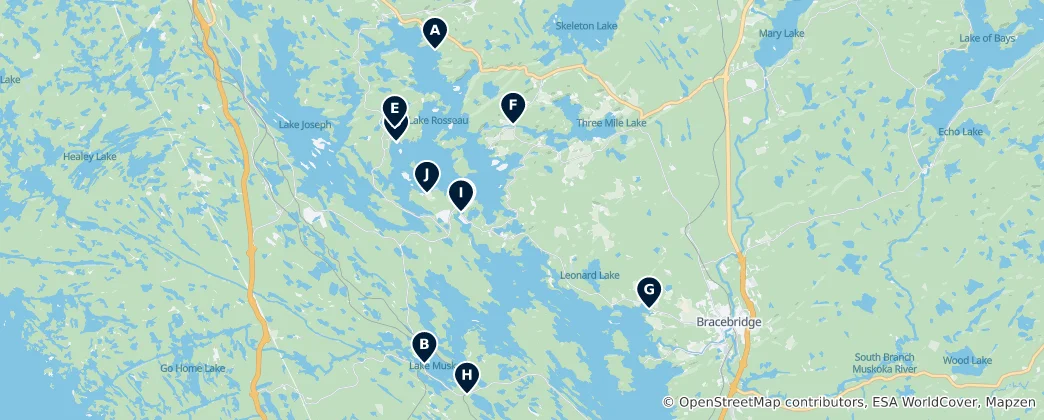 Mapa Muskoka Lakes Essentials