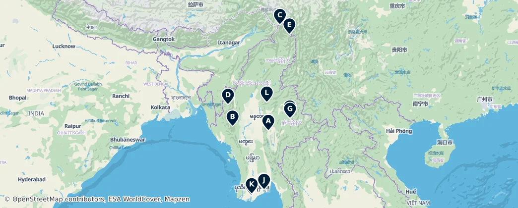 Mapa de Myanmar's Unmissable Treasures