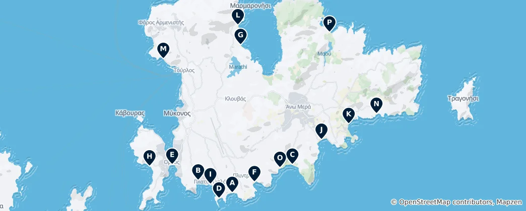Mapa Top Beaches