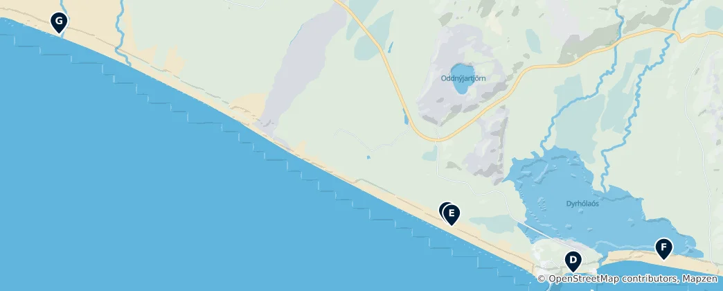 Map of Icelandic Black Sand Beaches