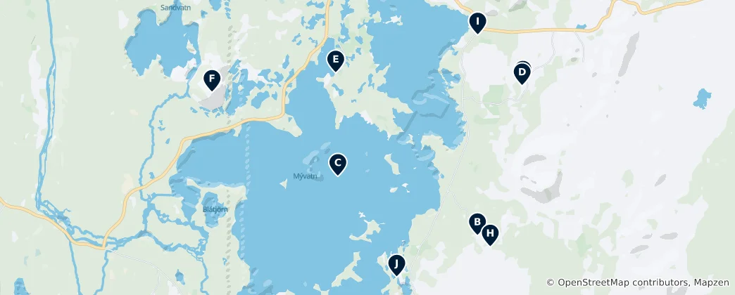 Mappa di Mývatn's Essential Wonders