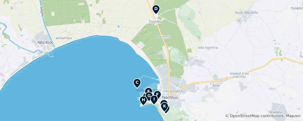 Mapa Nafplio's Absolute Essentials