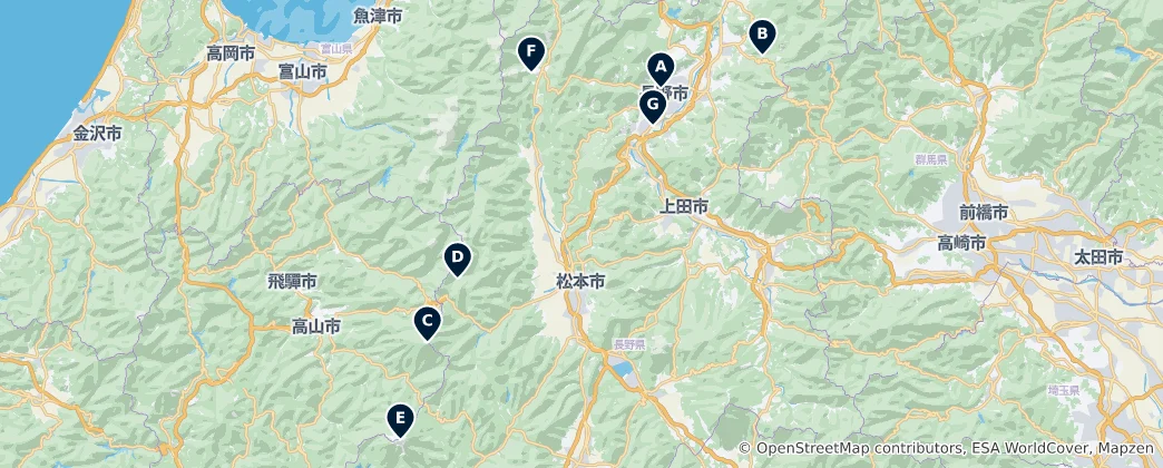 Mappa di Nagano's Essential Wonders