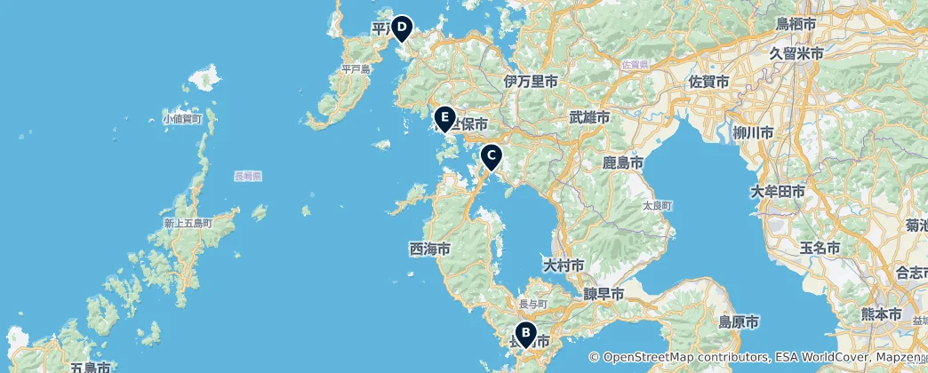 Map of Editor's Choice: Nagasaki Highlights
