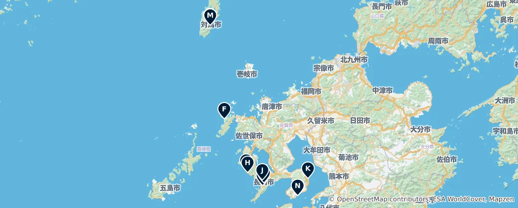Map of Nagasaki Heritage Sites