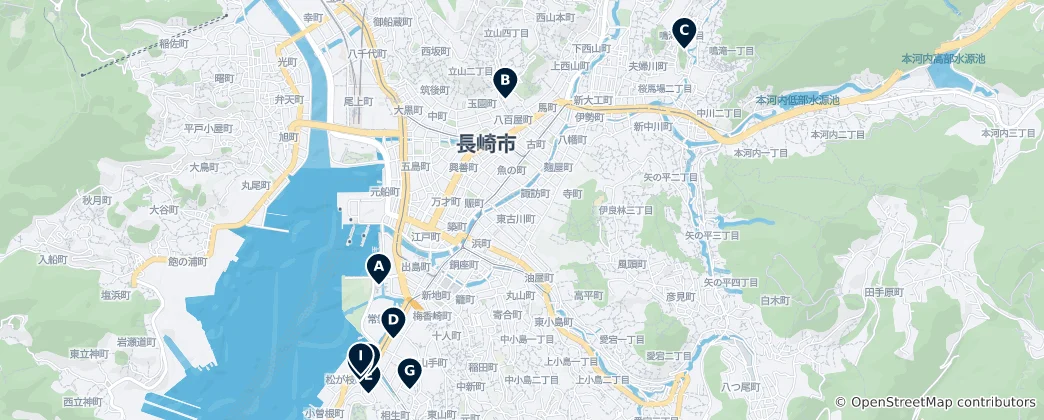Map of Best Museums in Nagasaki