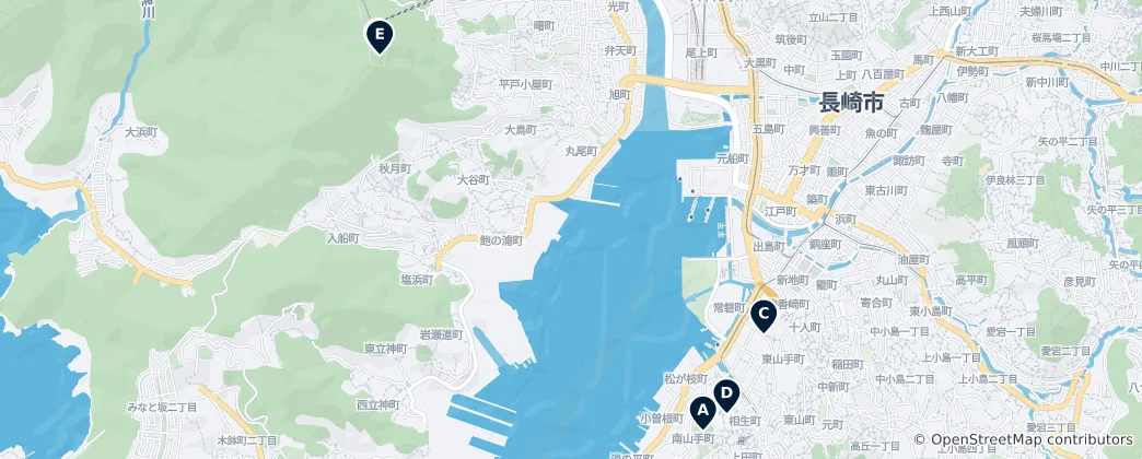 Mapa De Best Viewpoints in Nagasaki