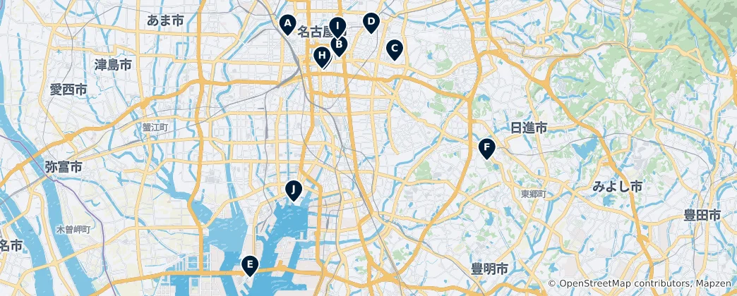 Map of Nagoya Museums & Cultural Hubs
