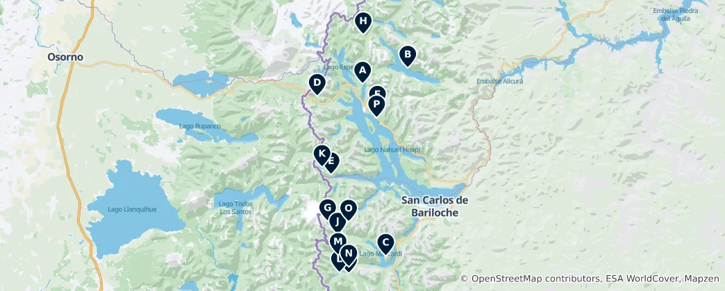 Map of Lakes and Waterfalls