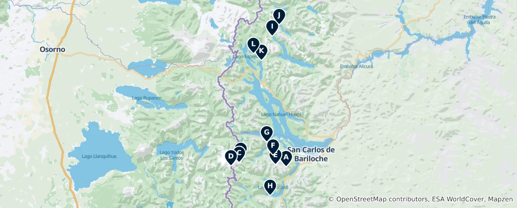 Map of Mountain Huts & Campsites