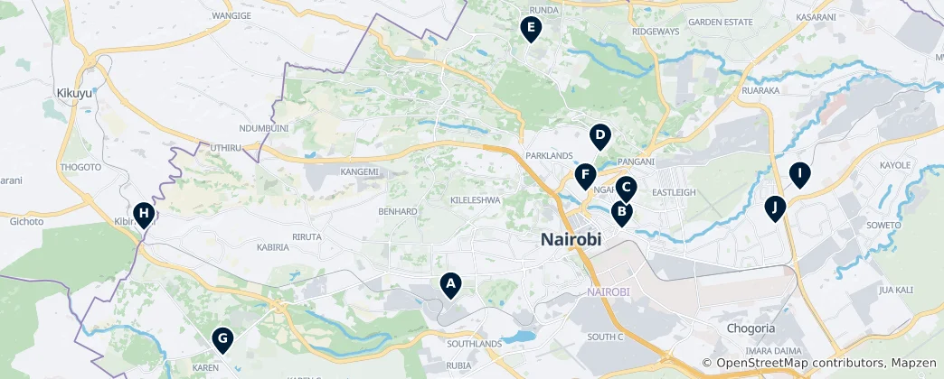 Map of Nairobi's Best Markets