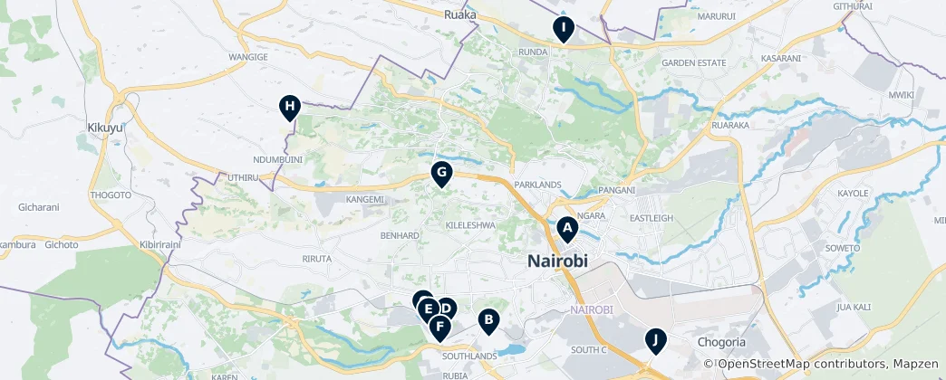 Mappa di Religious Sites in Nairobi