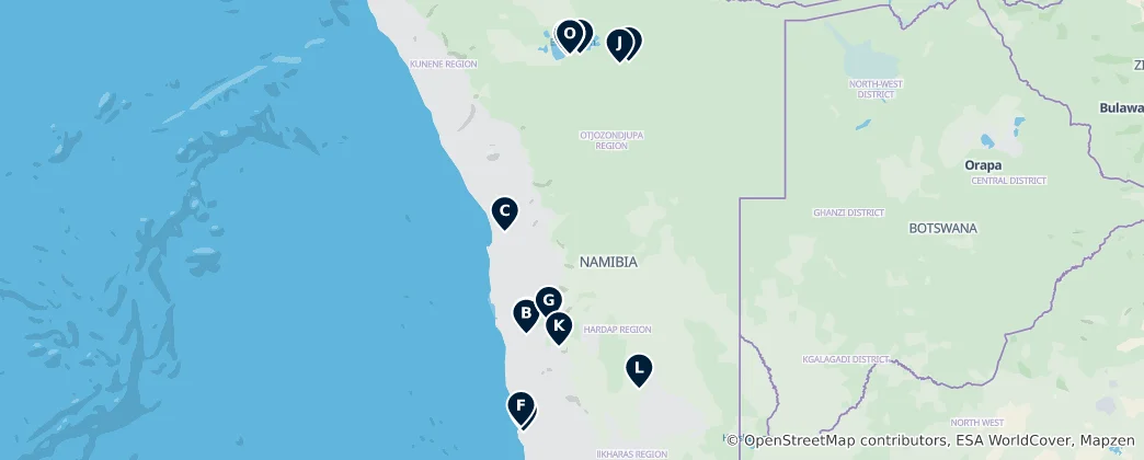 Namibia's Essential Wonders 地图