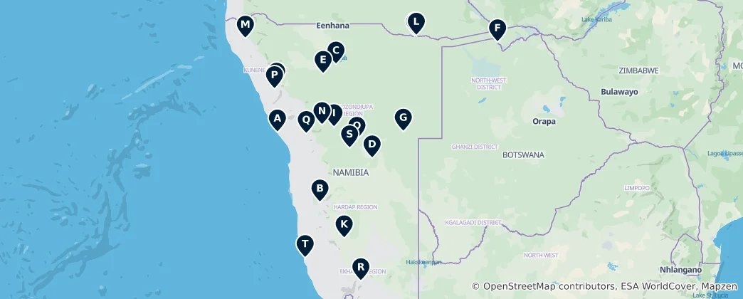 Map of Unique Stays & Lodges