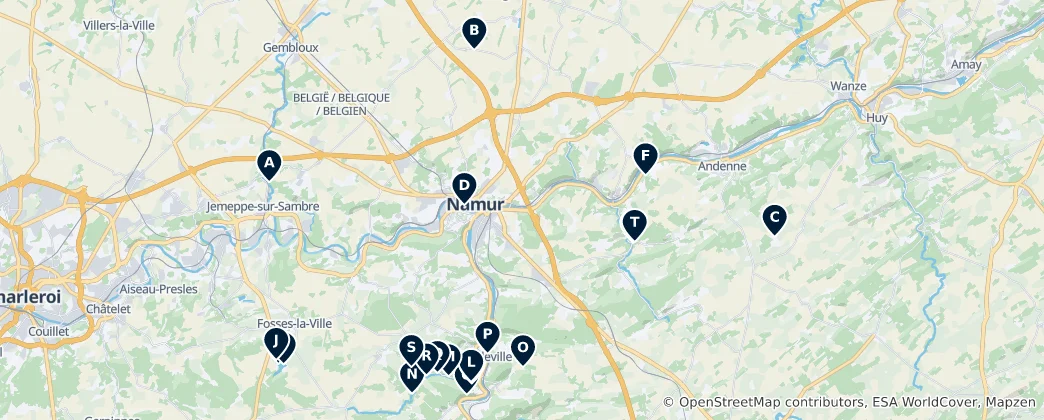 Mapa Belgian Nature & Heritage