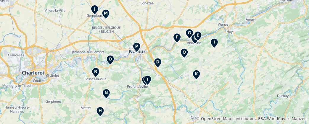 Mapa Belgian Religious Heritage