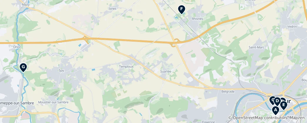 Mapa Namur's Absolute Essentials