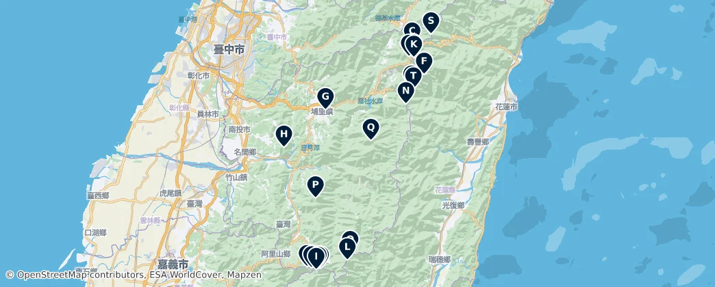 Iconic Peaks of Taiwan — Mapa