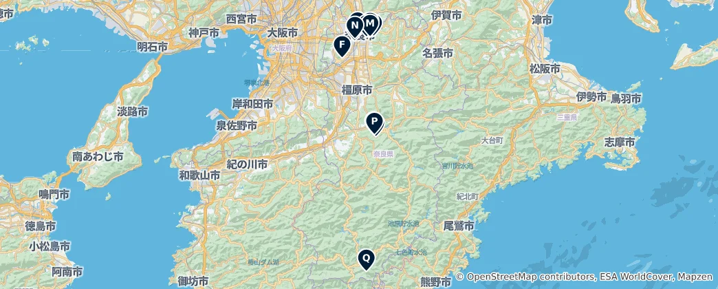 Mapa Nara Prefecture's Absolute Essentials