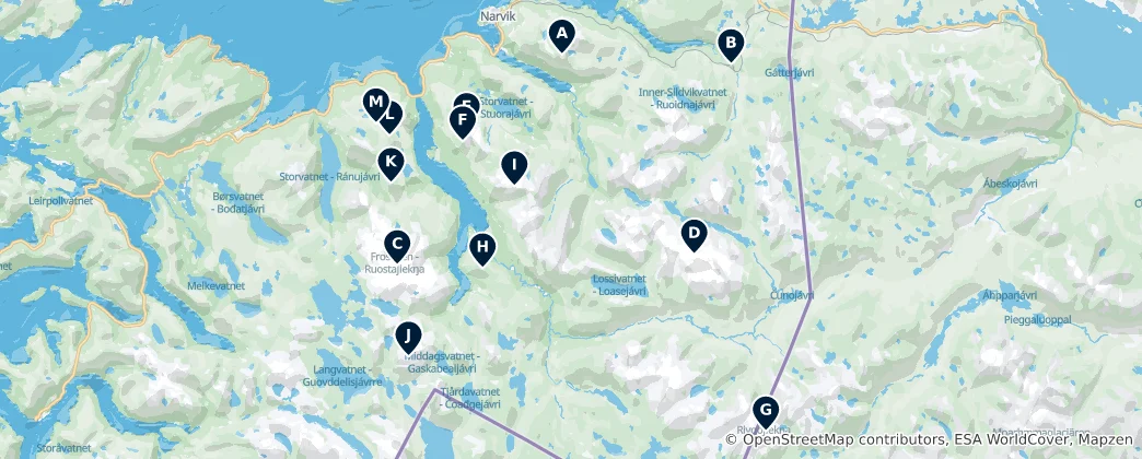 Mapa Arctic Mountain Adventures