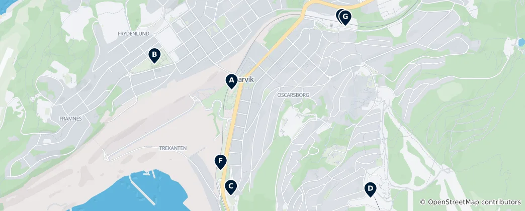 Map of Narvik's Top Sights
