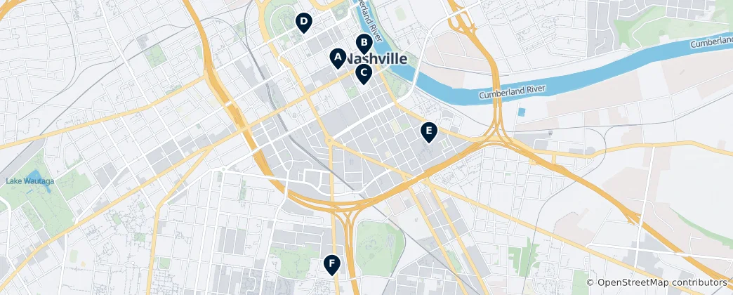 Mappa di Nashville Music & Performance