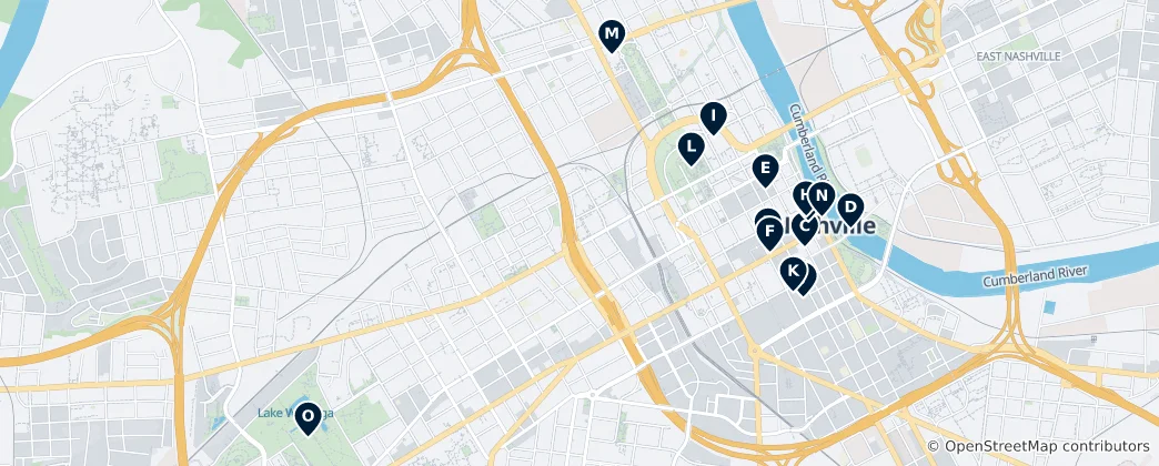 Mappa di Nashville's Absolute Essentials