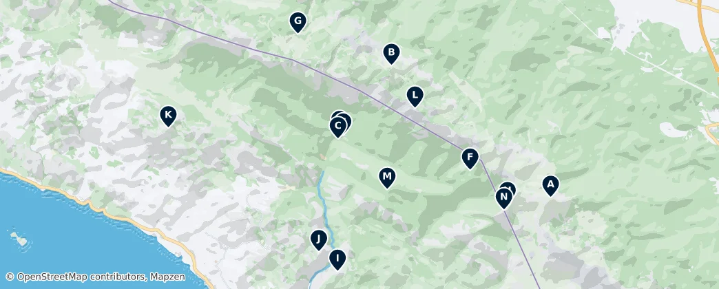 Peaks and Mountain Huts – Mapa