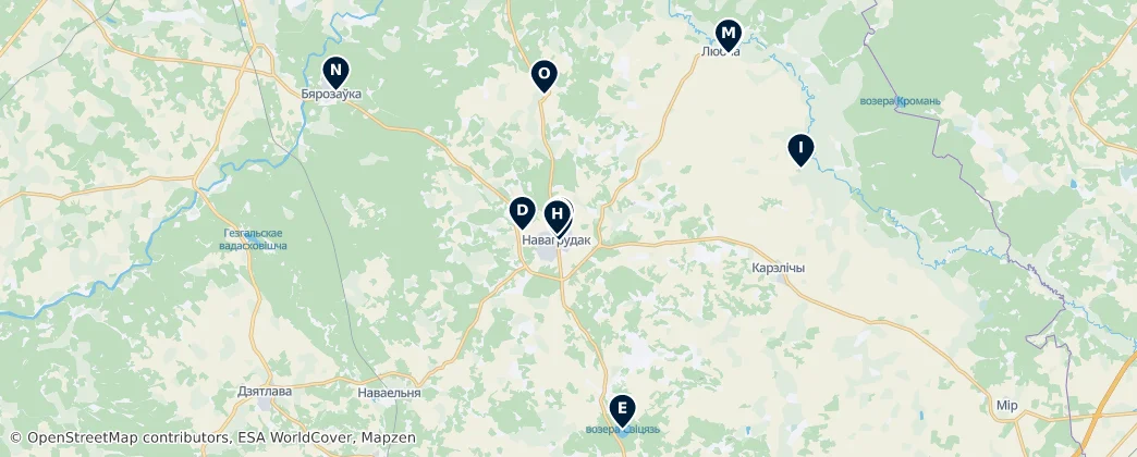Map of Novogrudok's Essential Heritage