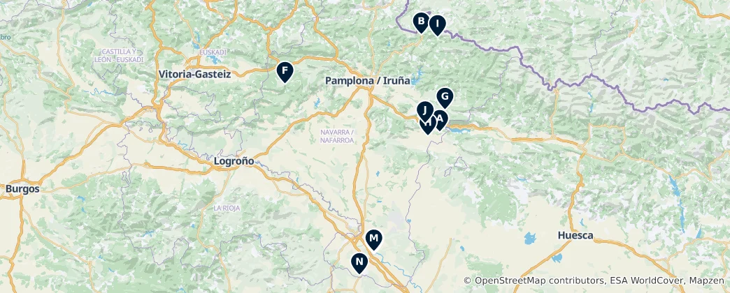 Map of Comunidad Foral de Navarra's Absolute Essentials