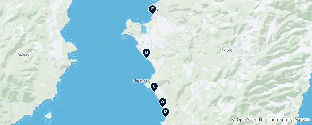 Mapa Beautiful Beaches