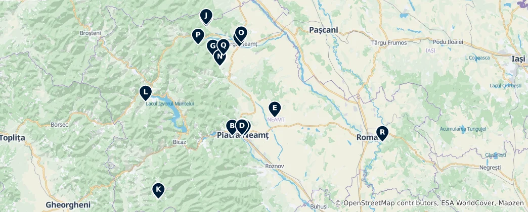 Mapa Romanian Historical & Cultural Sites